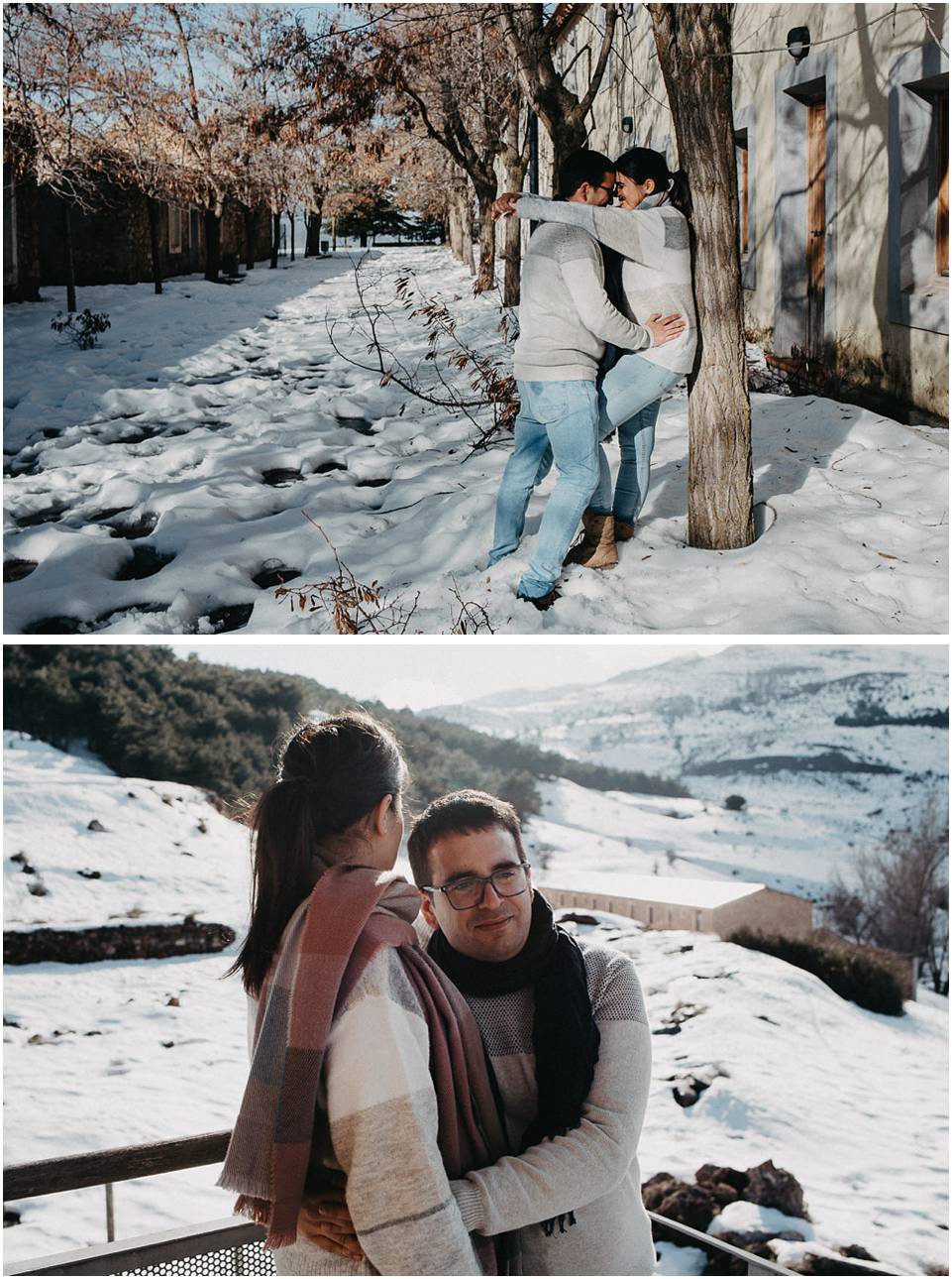 fotos de pareja en la nieve