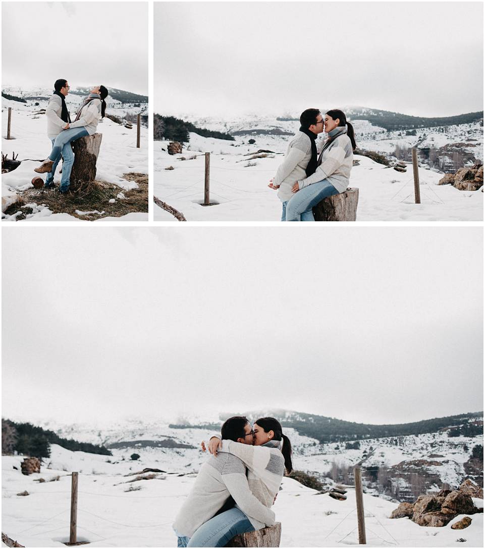fotografo de parejas en la nieve