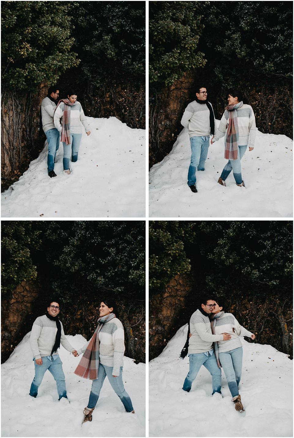 sesion fotografica de pareja en la nieve