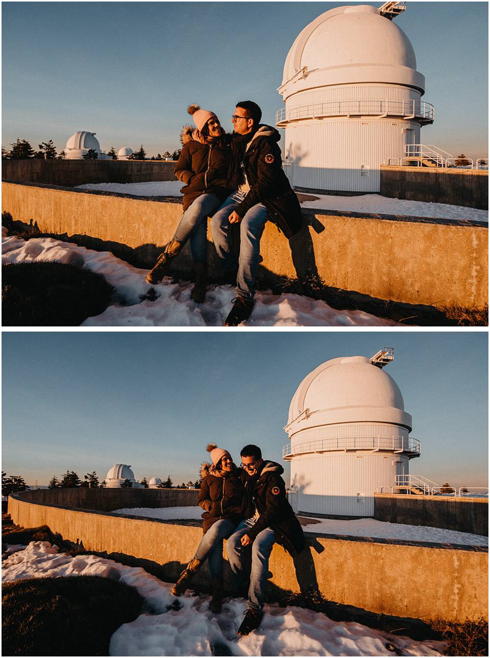 fotos de pareja en observatorio Calar Alto