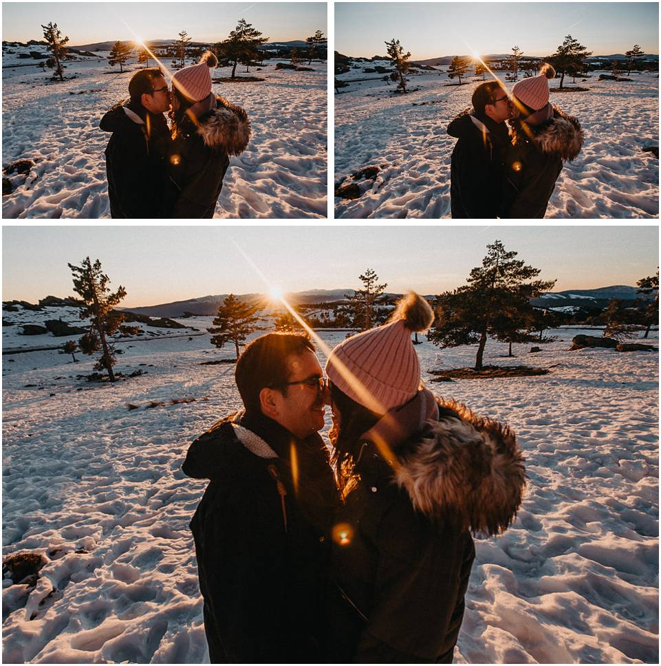 fotos de pareja con puesta de sol en Calar Alto